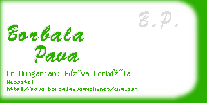 borbala pava business card